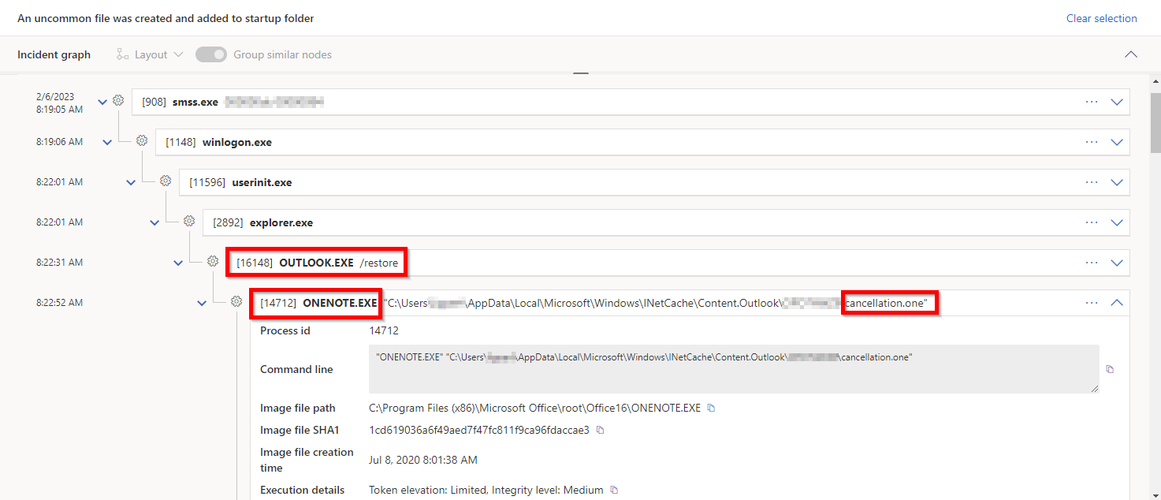 Incident Graph OneNote.exe