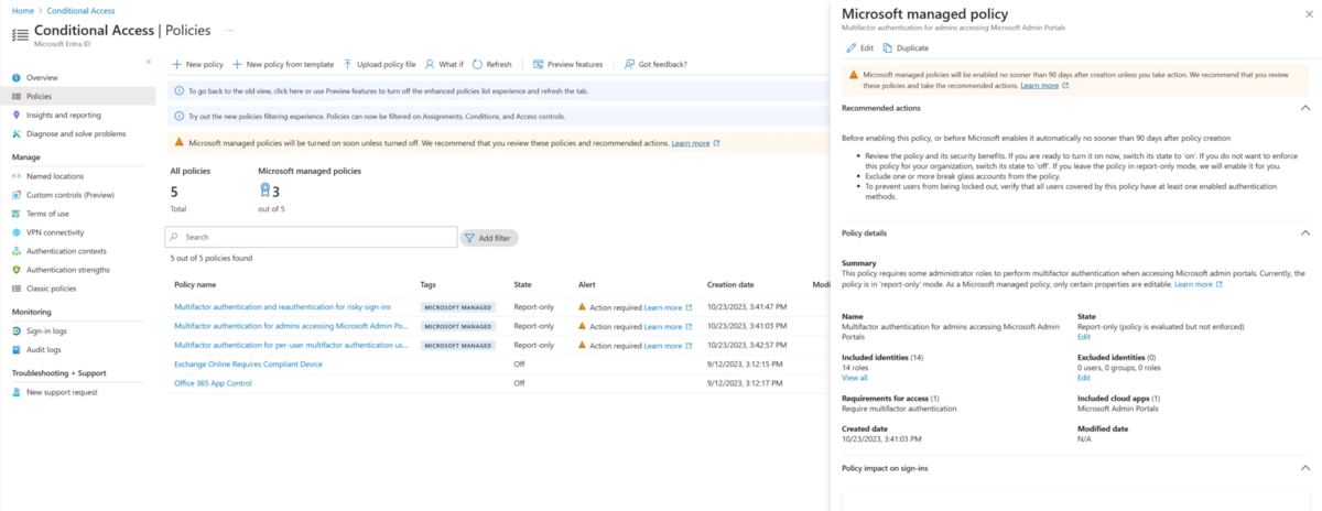 Microsoft Entra: Automatische Conditional Access Richtlinien