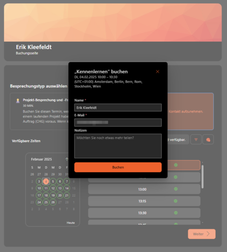 Blog Bookings Screenshot 2