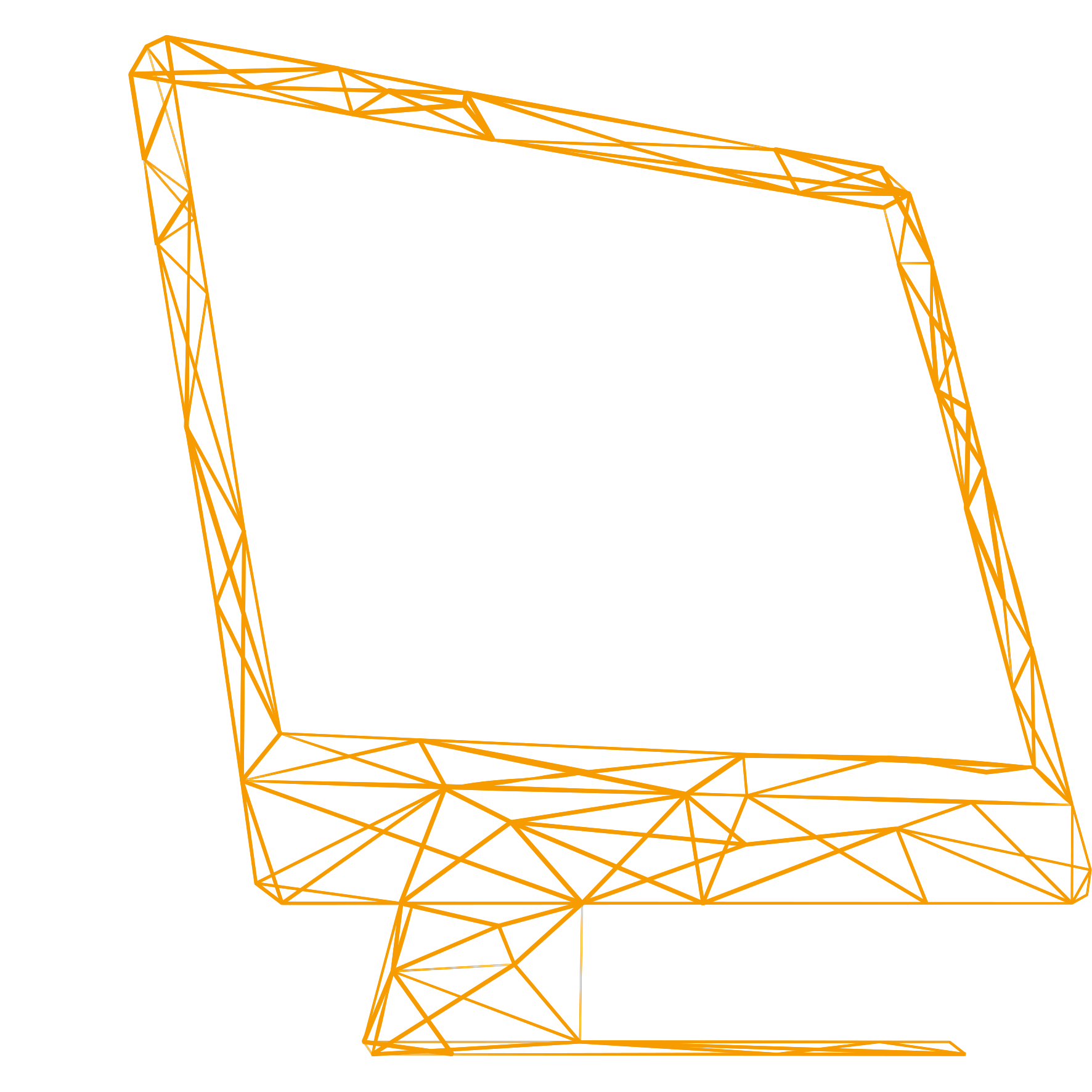 Netzgrafik eines Screens in Orange 