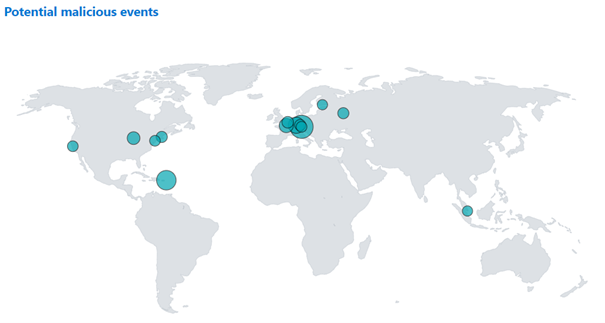 Vorschaubild: Hackerangriff - Backend - Angriff Verteilung auf der Weltkarte